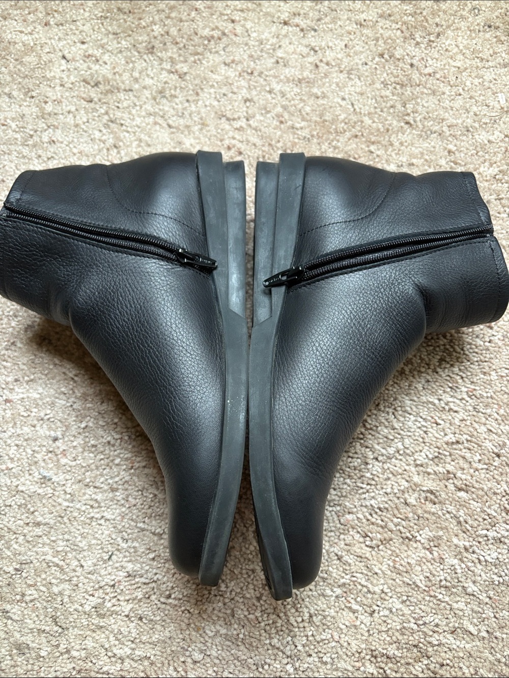 Arche Black Leather Minimalist Ankle Boots Size 38 luxury France designer - Picture 5 of 8